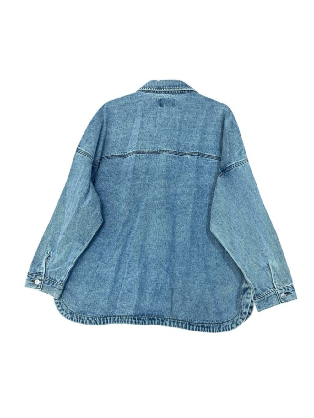 NWT Hudson Women's XXL Oversized Denim Button-Up Shirt Jacket B1432 - Picture 5 of 11